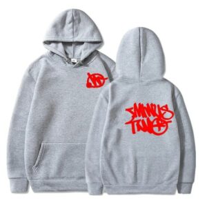 Minus Two Gray Red Basic Hoodie
