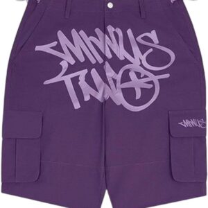 Minus Two Purple Pink Logo Shorts