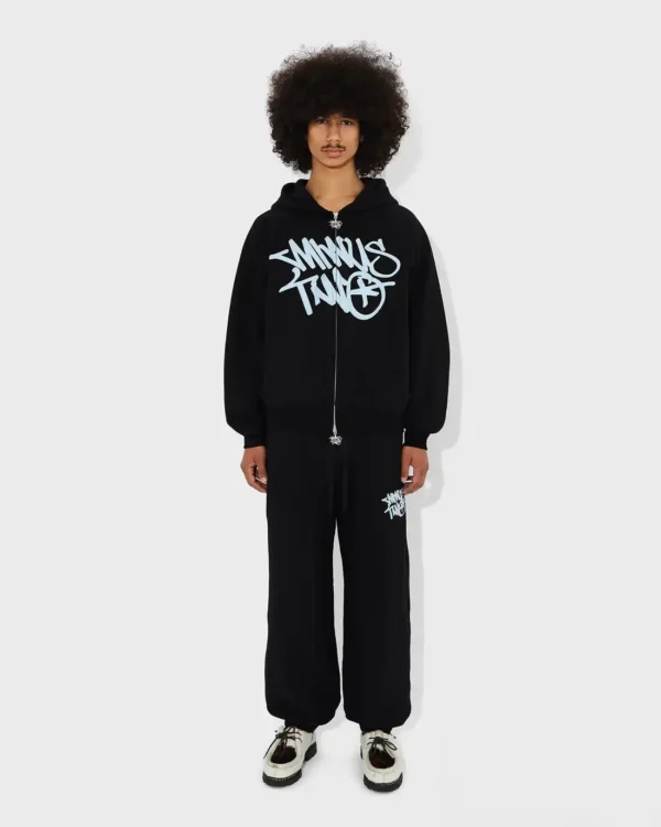 Minus Two Black Stack Blue Logo Tracksuit